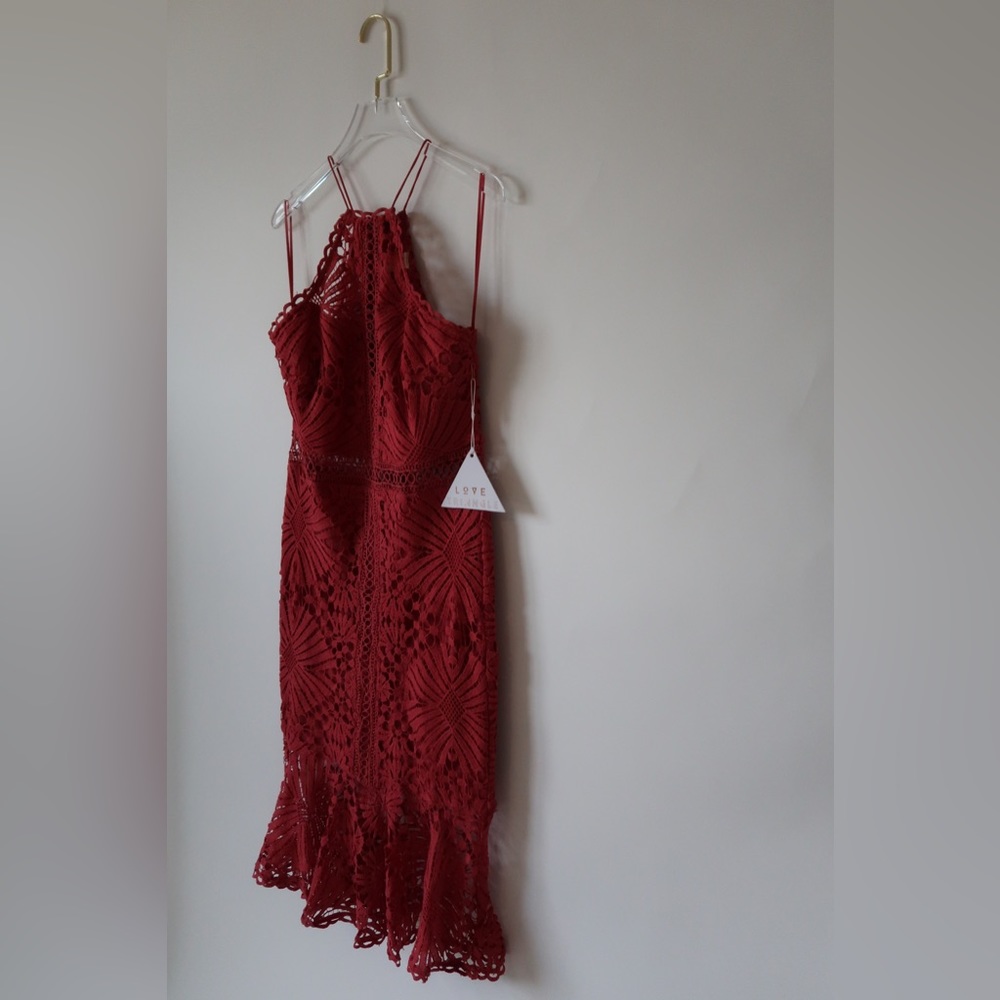Love Triangle pencil dress in color Rose - Picture 3 of 13